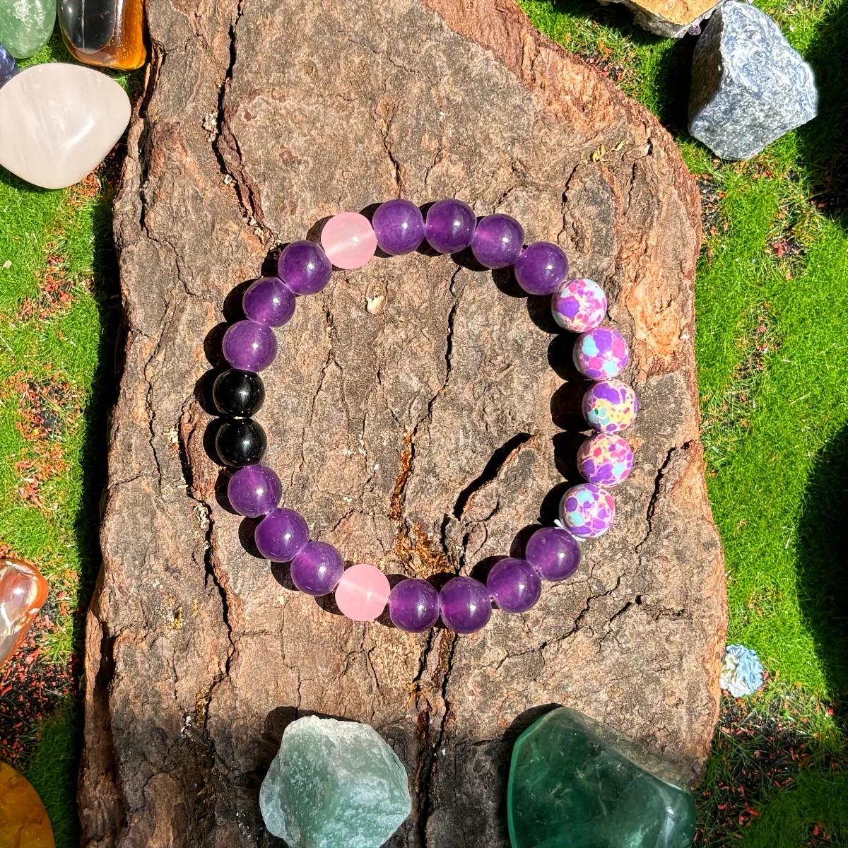 1pc/Serenity bracelet Jasper stone beaded bracelet men women insomnia protection jewelry bracelet