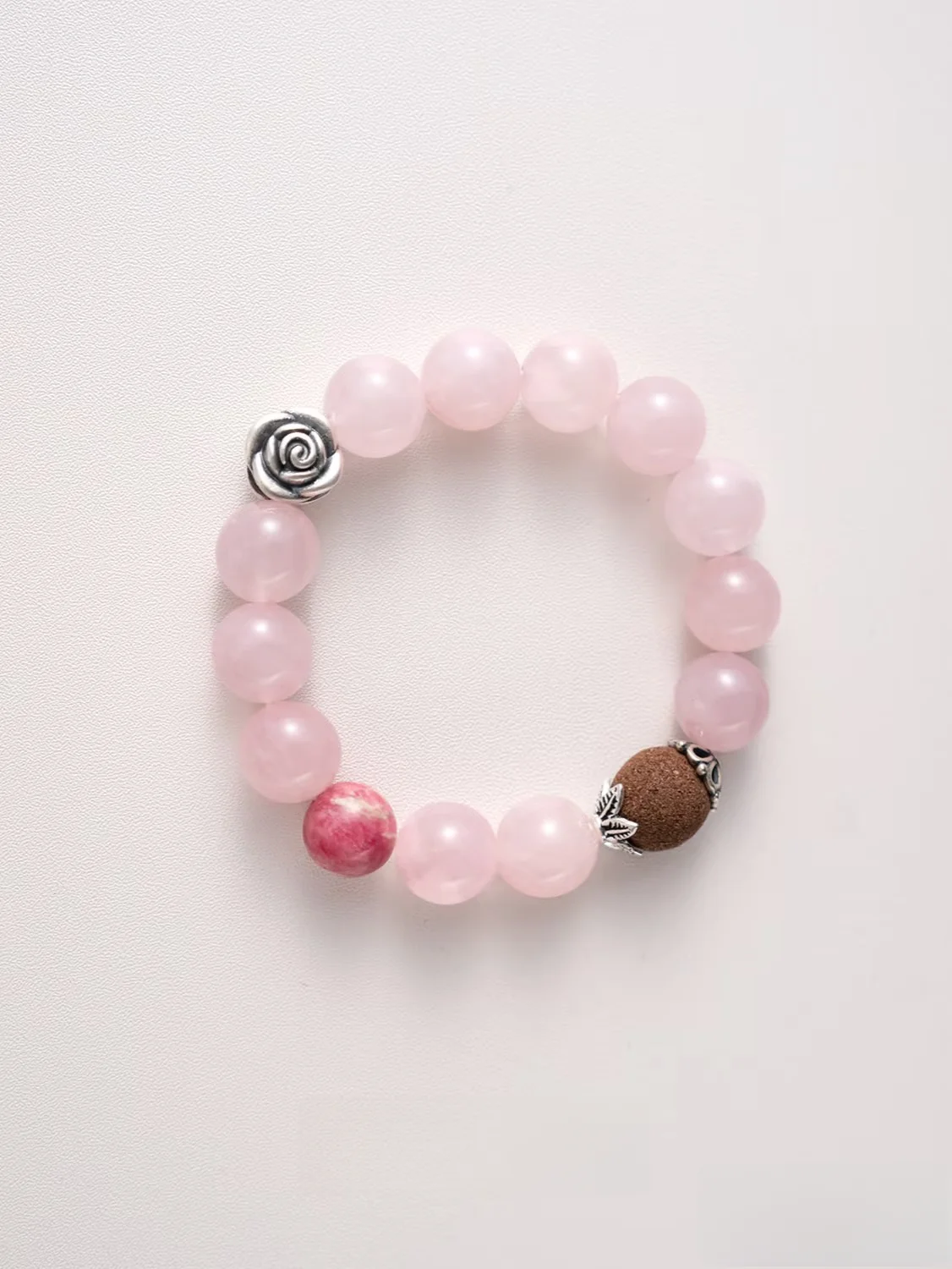 Attract Love & Charm Crystal Bracelet, Madagascar Rose Quartz, Sunstone, S925 Silver, Boost Romance & Connections, Heal Relation