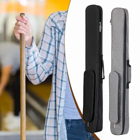 Estuche para tacos de billar con asa, bolsa de almacenamiento para viajes en club al aire libre, contenedor portátil para transporte de 2 butts y 2 ejes