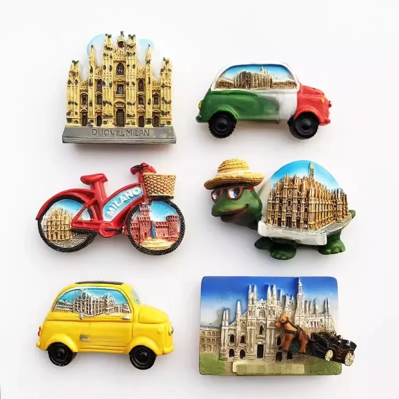 AliExpress Milan Italy Creative landmark travel souvenir decorative crafts three-dimensional bus bicycle magnet