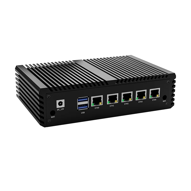 IKuaiOS Fanless Firewall Industrial Router Mini IPC G47 5x2.5GE Intel Celeron N5095 N5105 Optional 4-port PoE 1338NP-E3