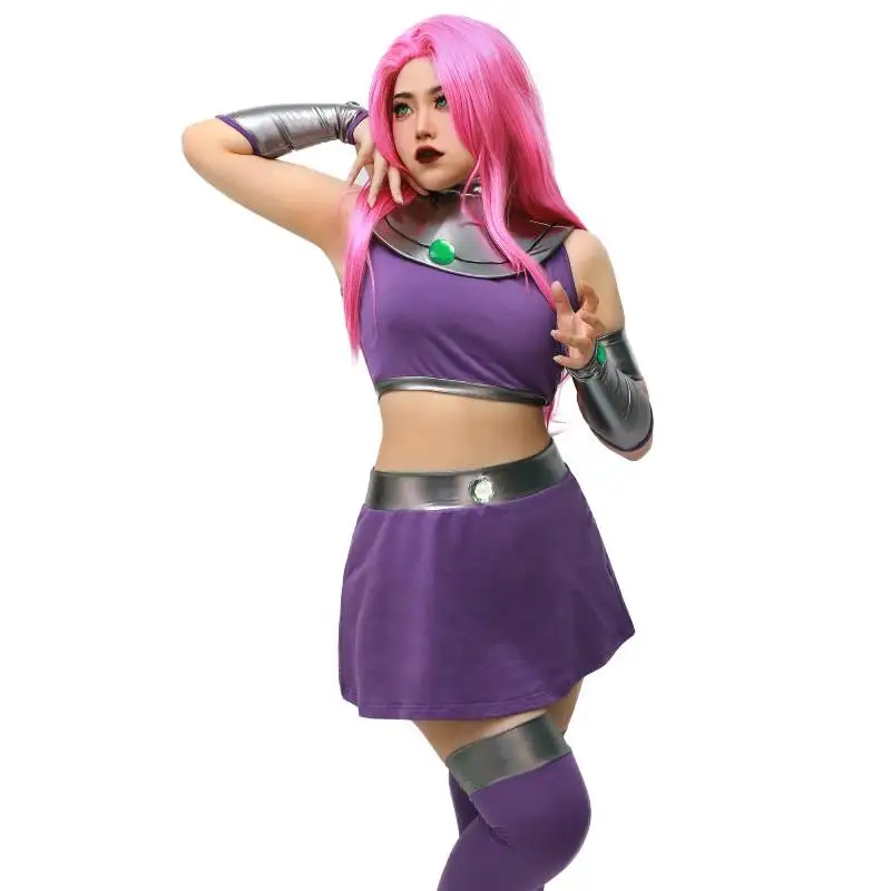 Starfire Cosplay Halloween Trang Phục Nữ Starfire Trang Phục Nữ Valorant Hóa Chất Lượng Cao Bộ Bể Và Váy