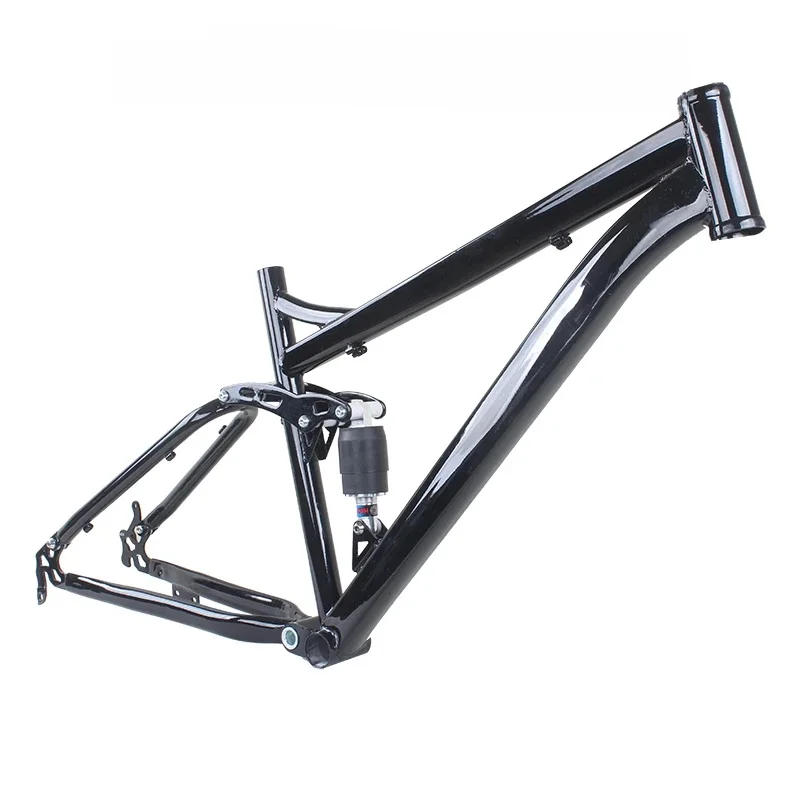 Mountainbikeframe 26-inch schijfrem Schokabsorberende hoog koolstofstaal gemodificeerde MTB-fietsonderdelen - afbeelding 2