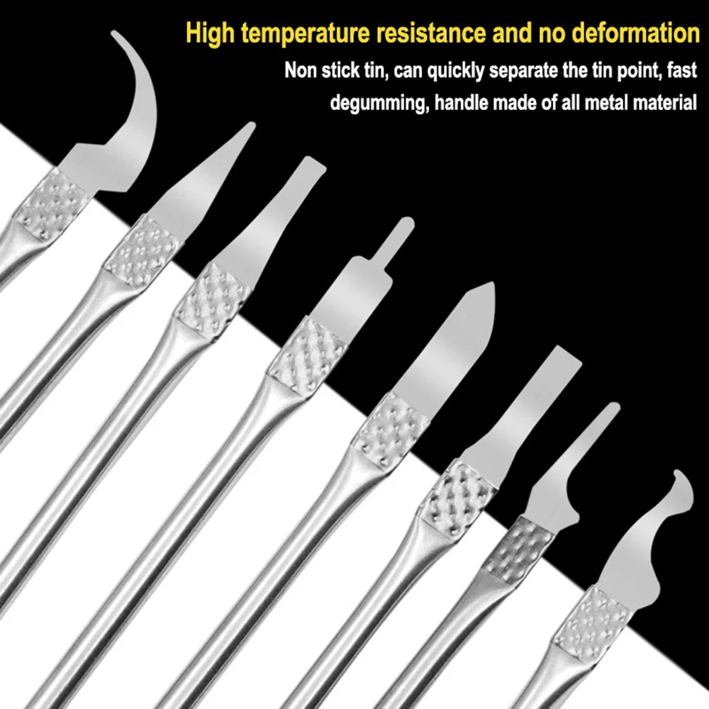 STONEGO 8 in 1 IC Chip Repair Thin Tools Set CPU Metal Remover Burin To Remove for Mobile Phone Computer CPU NAND IC Chip Repair