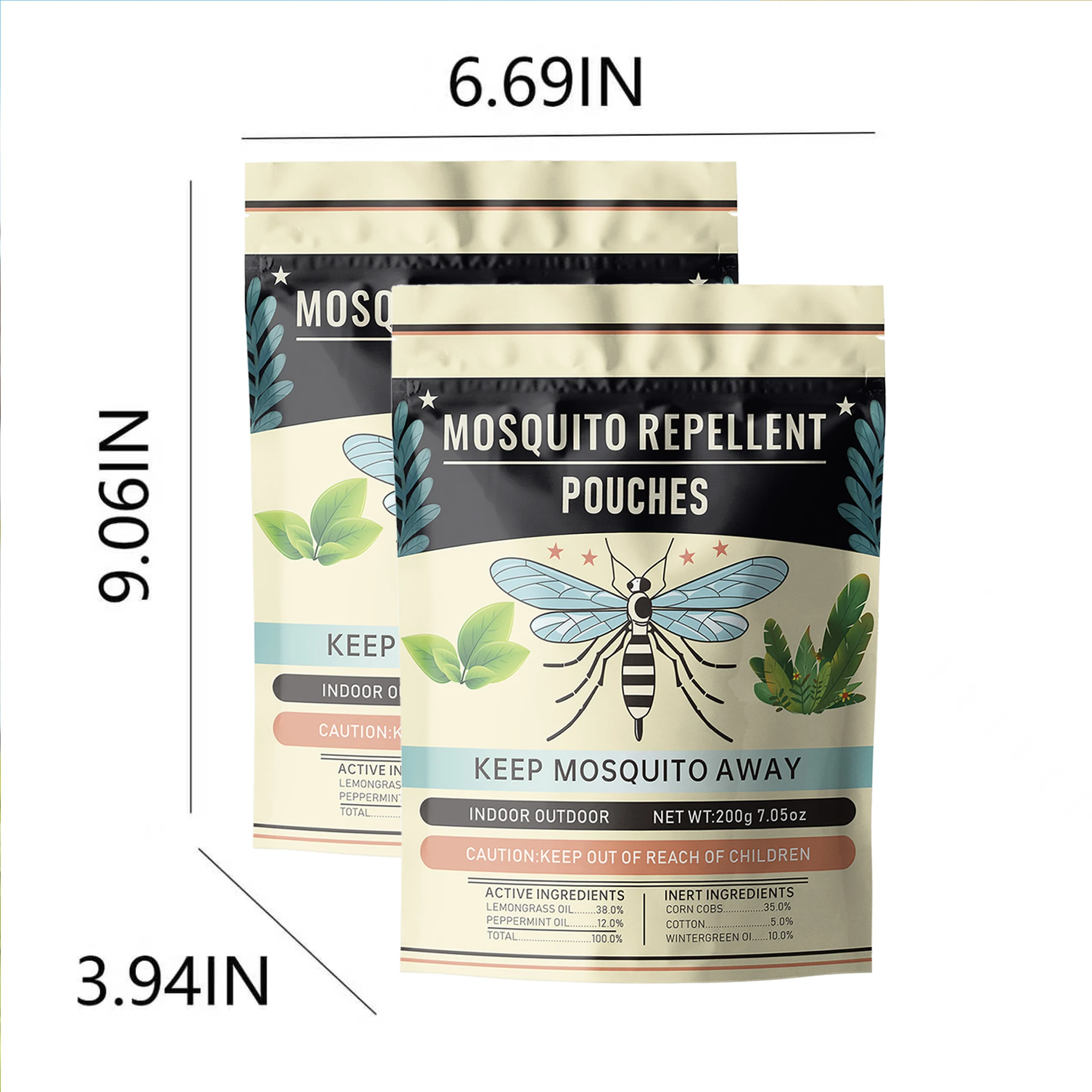 Mosquito Repellent Sachets 20 Pack, Plant-Based Natural Bug Repellent, 30 Days Long-Lasting Protection, 120 Sq Ft Coverage, Non-Toxic Mosquito Deterrent for Yard Patio Garden Camping Outdoor