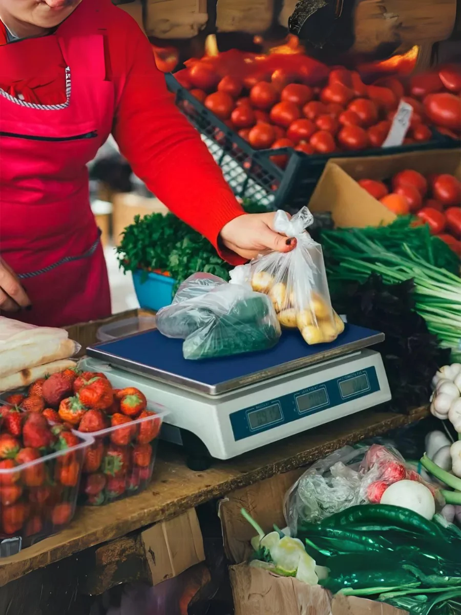 SKYTUR Balança Eletrônica Digital Comercial 40kg Precisão de Frutas Vegetais Carne Alimentos - ENVIO RÁPIDO PARA TODO BRASIL
