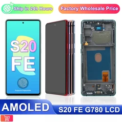 Hochwertiges Super AMOLED S20 FE Display für Samsung Galaxy S20 FE G781 G7810 G781U G781B Touchscreen-Baugruppe mit Rahmen