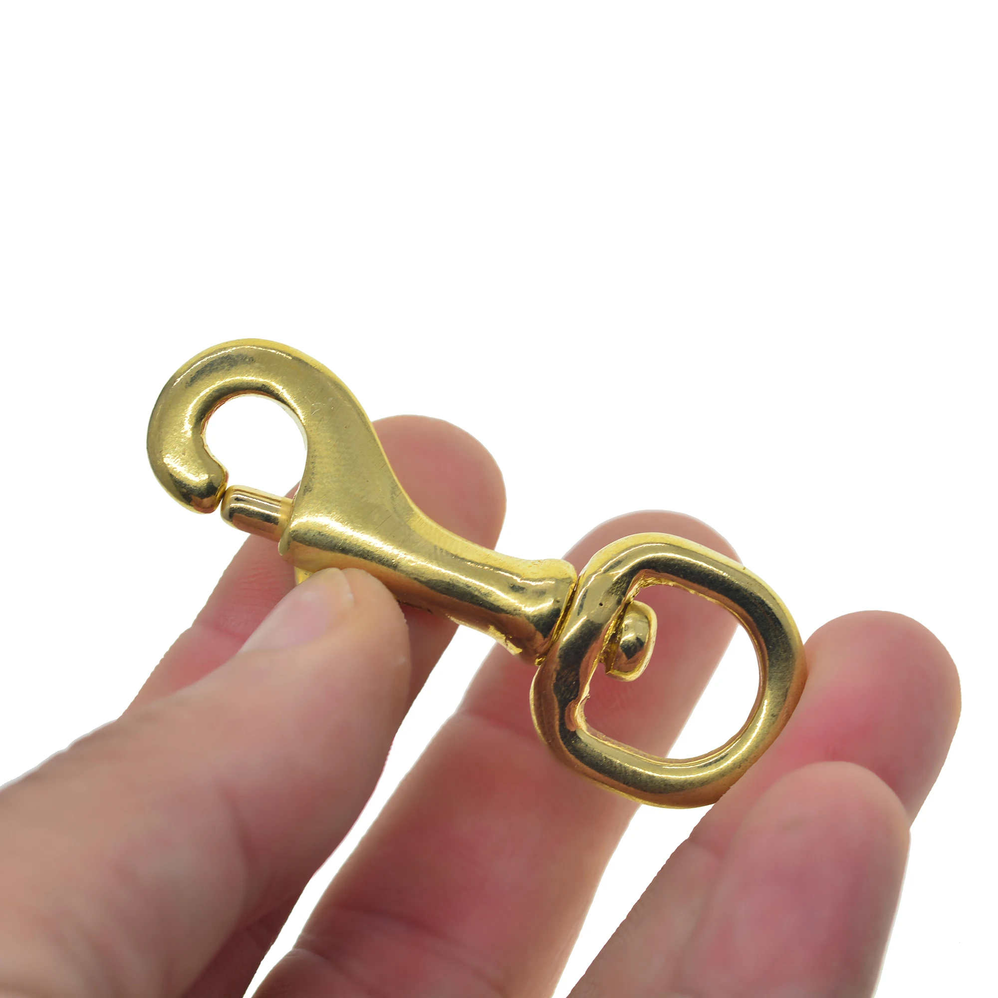 mini Solid Brass Swivel Trigger Spring Snap Hooks Keychain lobster clasp with D ring 11mm 14 mm leather DIY Jean wallet