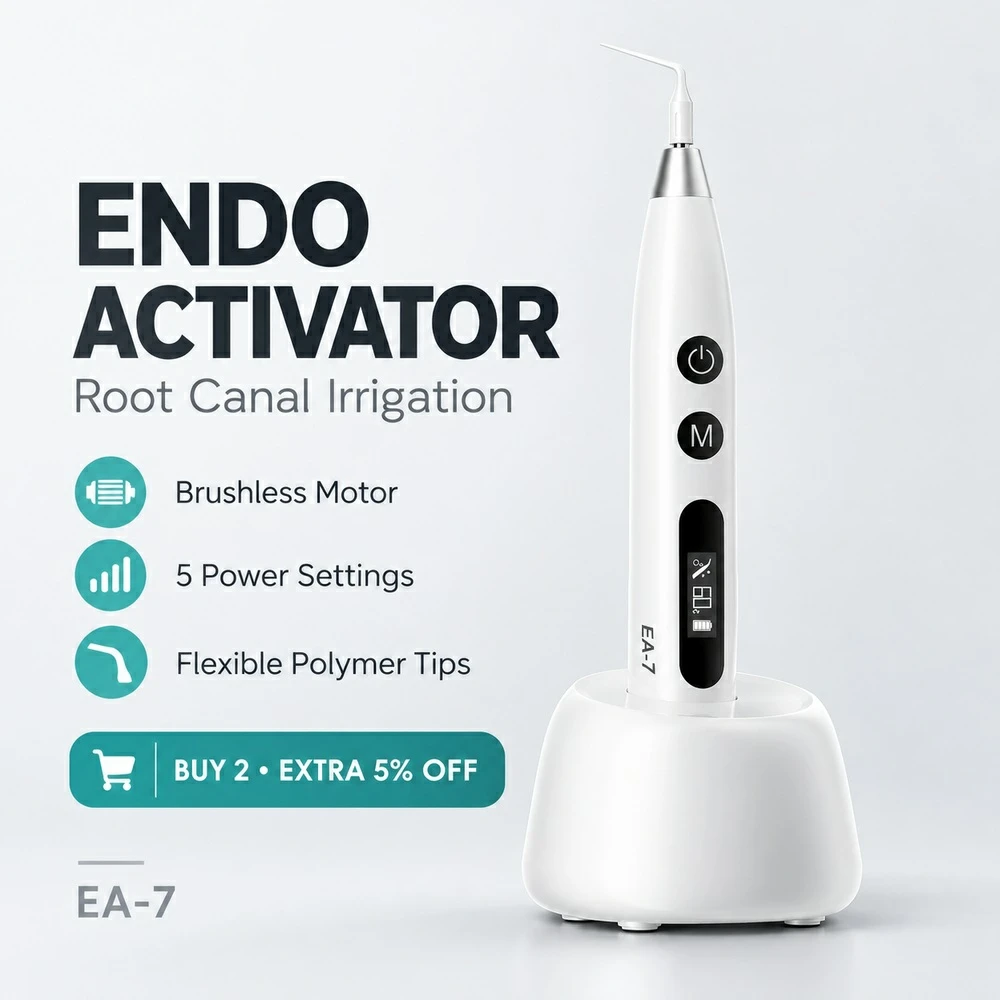 Wireless Ultrasonic Dental Endodontic Irrigator with LED Light – For Broken Instrument & Calcification Removal (5 Adjustable Pow