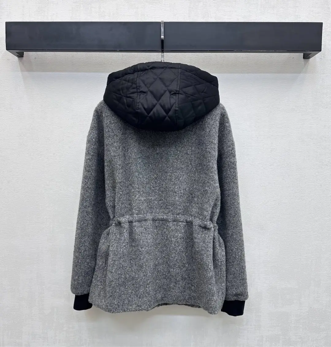 

Winter New Women's Fashionable High-quality Hooded Patchwork Woolen Coat