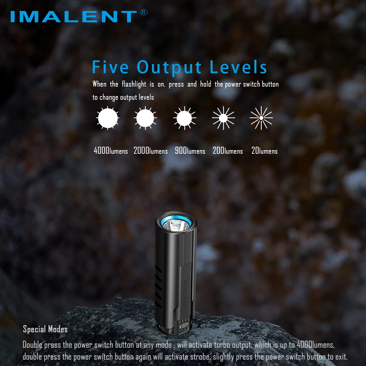 Imagem -05 - Imalent Ld70 Edc Lanterna Recarregável Tocha Ultra Poderoso Alto Desempenho 4000 Lúmens com Cree Xhp70.2 Led Lâmpada Cores Mão Lanternas de Led de Alta Potência para Pescaria Camping Caminhadas Emergência