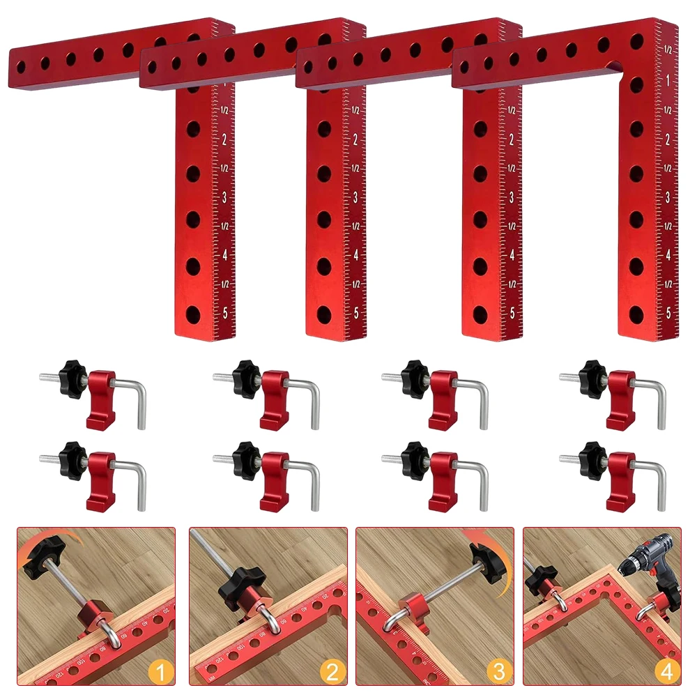90 Degree Positioning Squares Right Angle Clamps Clamping Squares for Woodworking Cabinet Clamp Aluminum L Type Carpenter Tool