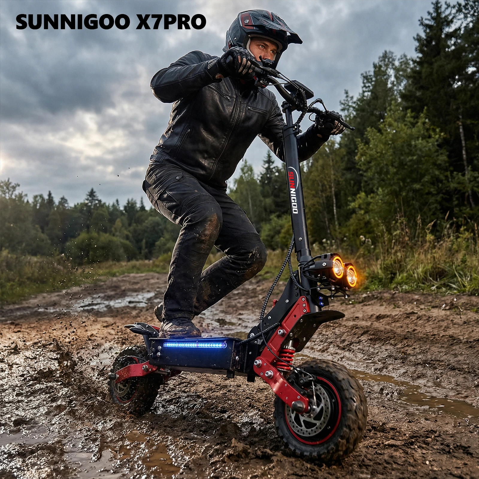 SUNNIGOO X7/X7PRO Scooter elettrico a doppio motore 3600W 48V Forte potente 65 km/h Escooter Scooter pieghevole fuoristrada da 11 pollici