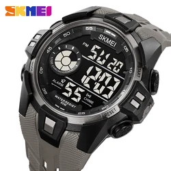 SKMEI-cronómetro de movimiento Digital japonés para hombre, relojes deportivos, pantalla de luz trasera informal, 5Bar, reloj de pulsera impermeable, reloj despertador con fecha