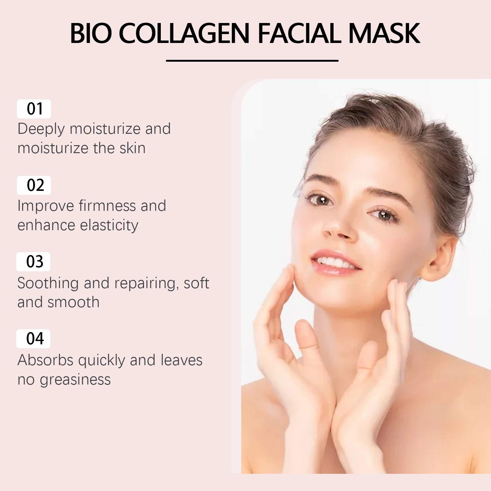 Jaysuing Bio Collagen Face Mask Rejuvenation Face rassodante Shrink pori Repair Skin Nourish Lifting maschera idratante viso 4 pezzi