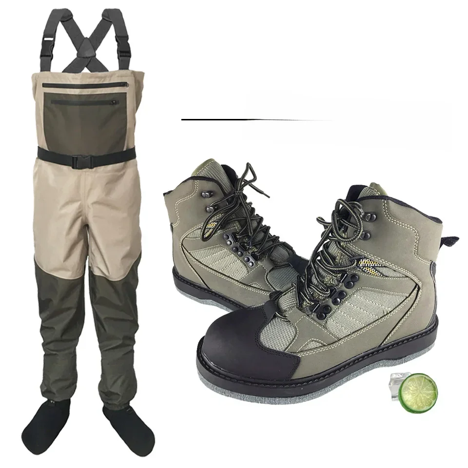 Wodery wędkarskie Fly Fishing Filcowa podeszwa Wodoodporne buty wędkarskie do brodzenia Upsteam Buty myśliwskie Kombinezon wodery na klatkę piersiową — zdjęcie 2