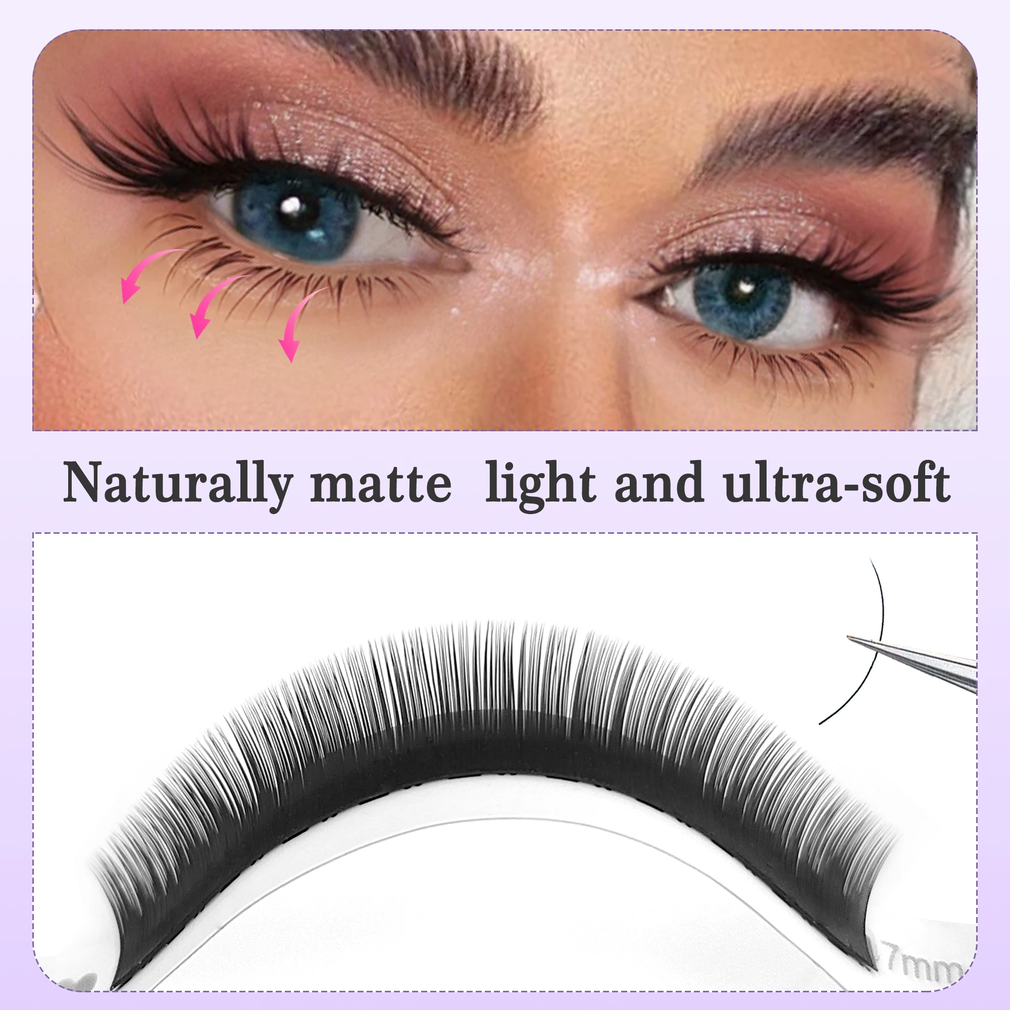 J/B/C curl bottom eyelash extension 5mm 6mm 7mm mix natural negro mate pestañas individuales visón pestañas postizas suministros
