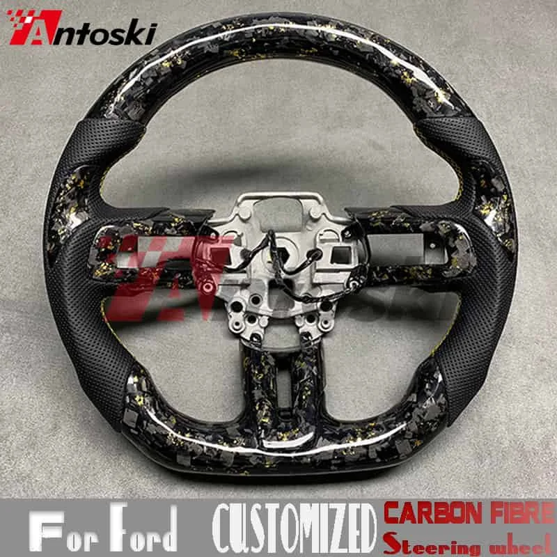 

For Ford 2015 2016 2018 2019 2020 custom forged carbon fiber steering wheel color selection sports style personalized