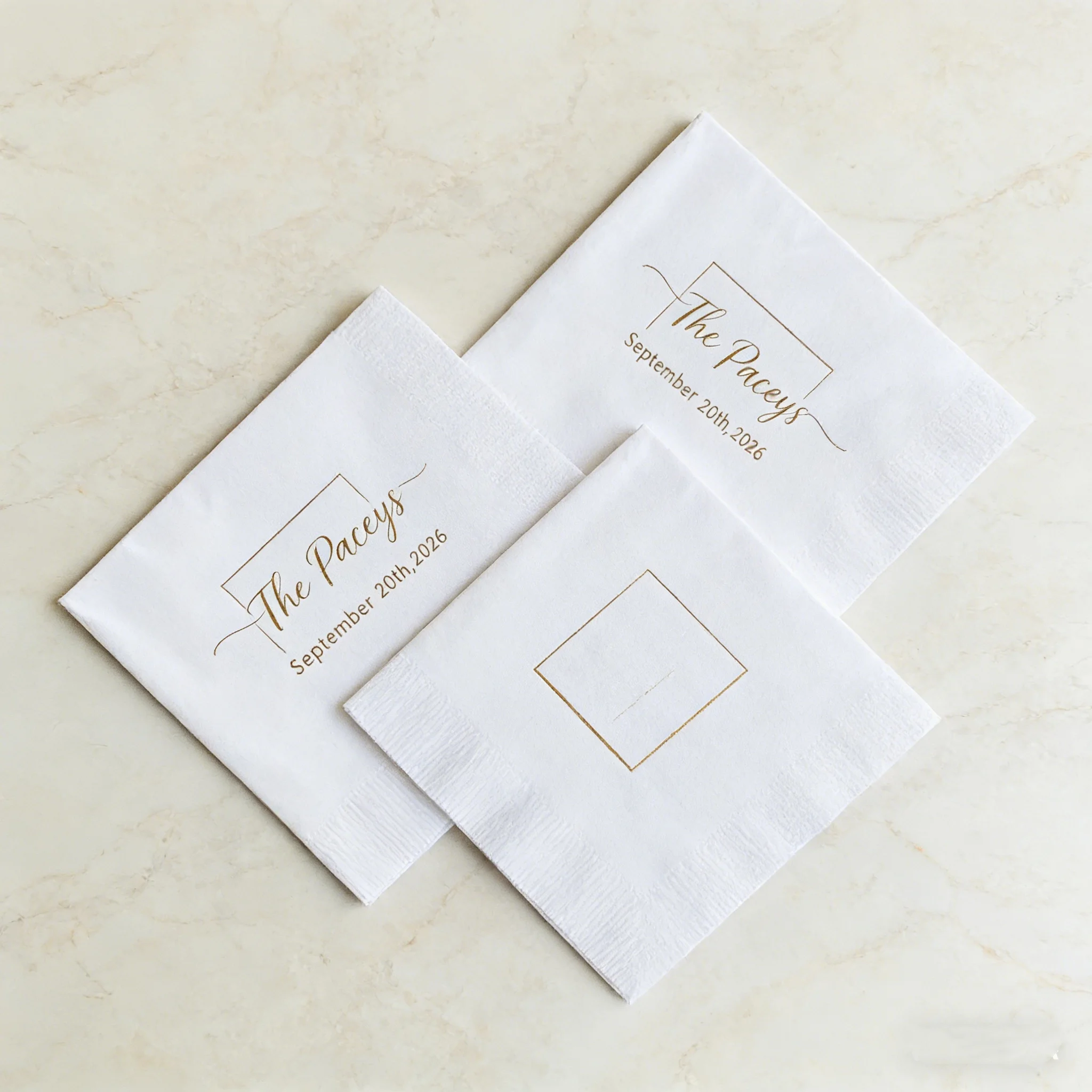 

50pcs Custom Personalized Linen Like Napkins Monogrammed Paper Dinner Beverage Cocktail Napkins Wedding Restroom Guest Towel