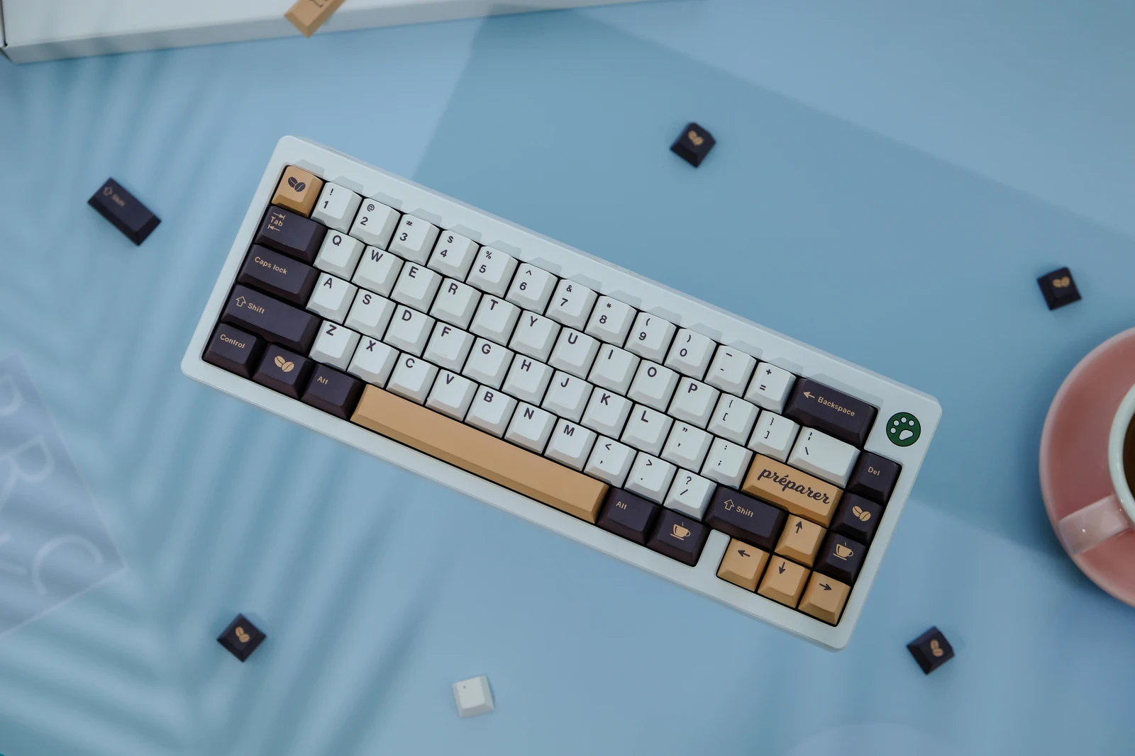 Imagem -05 - Personalizado Gmk Coffee Keycaps Teclado Mecânico Perfil Cereja Dye Sub 129 Chaves