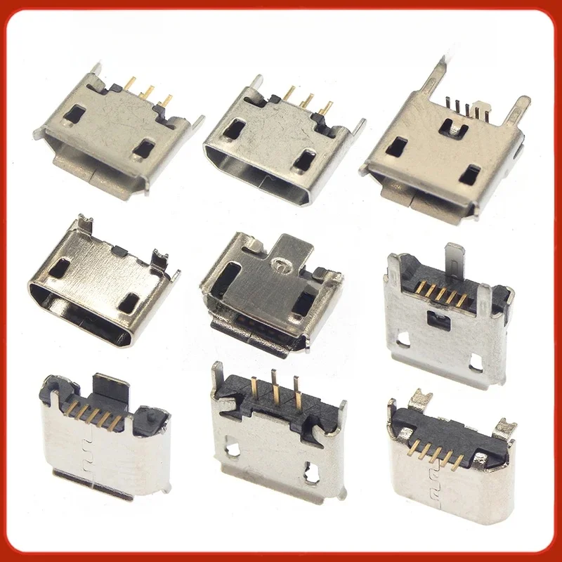 Pionowy MICRO mini USB 5-pinowy żeński gniazdo 180 stopni Port USB 5P w linii Port ładowania Pionowa wtyczka zasilania — zdjęcie 2