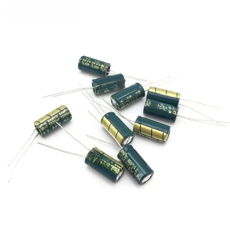 10 szt. Aluminiowy kondensator elektrolityczny 1800 uF 6,3 V 8 * 16 mm frekuensi tinggi Radialny kondensator elektrolityczny — zdjęcie 2