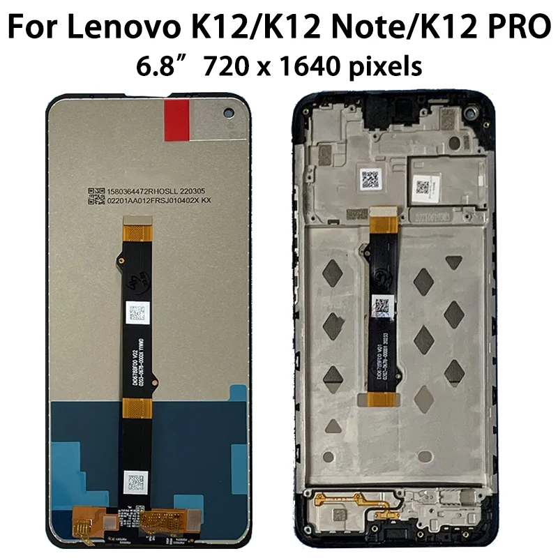 OEM  For Lenovo K12 (China) LCD K12 Note Display Touch Screen Digitizer Assembly For Lenovo k12 Pro XT2091-8, XT2091-7 LCD