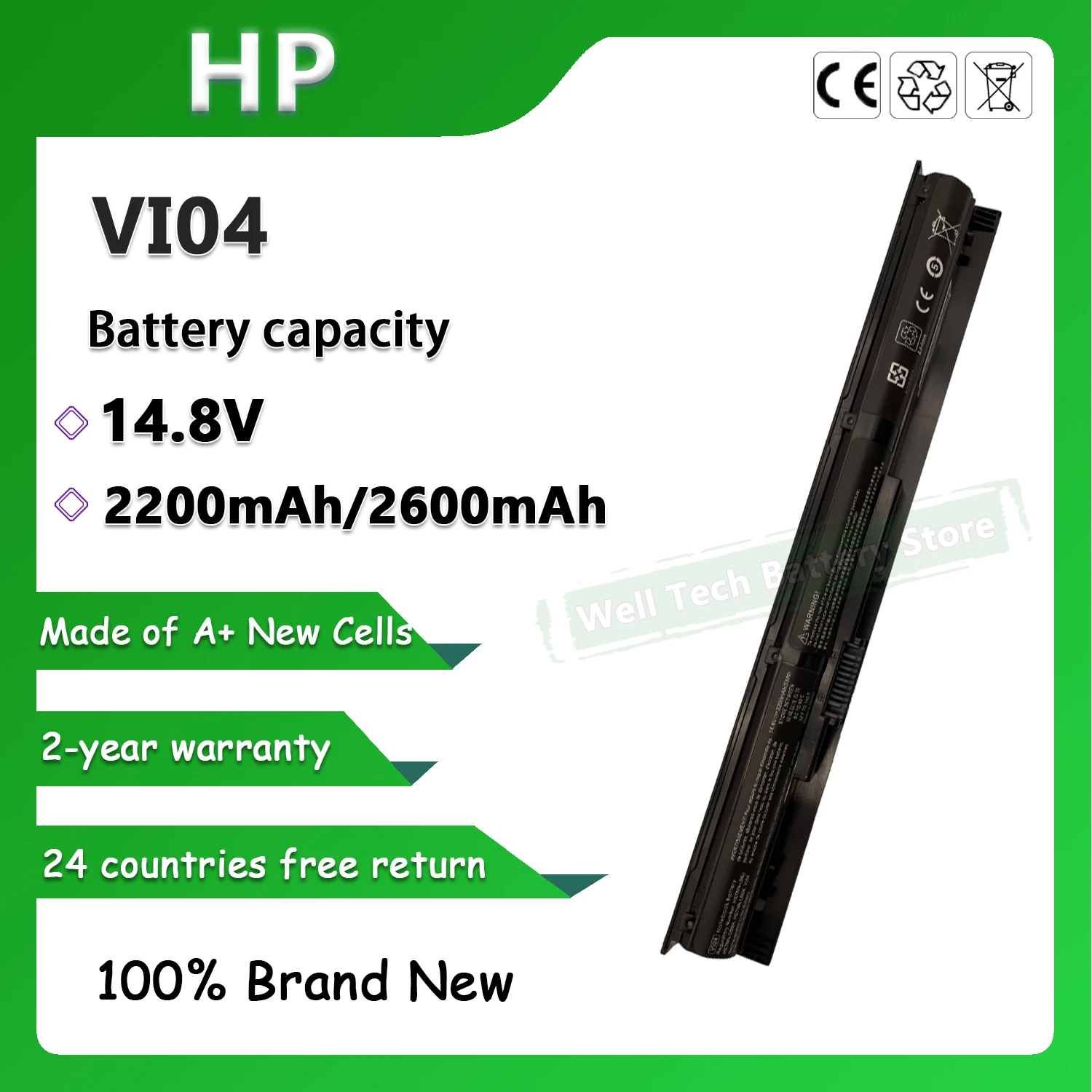 VI04 Laptop Battery for HP Envy 14 14-v000-v099 14-u000-u099 15 15-k000-k099 15-x000-x099 17 17-x000-x099 Pavilion 15