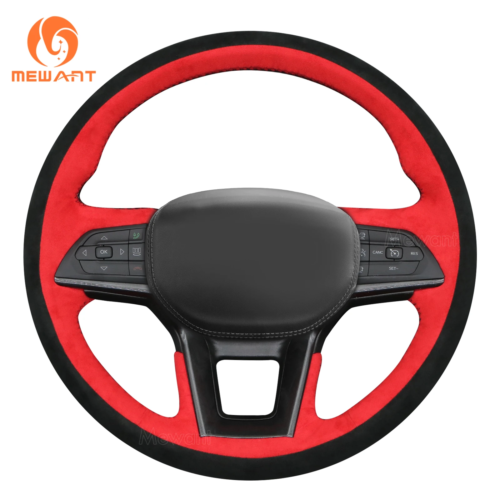 

Mewant Alcantara Car Steering Wheel Cover for Jeep Grand Cherokee V(WL) 2022-2024 / Grand Cherokee L 2021-2024
