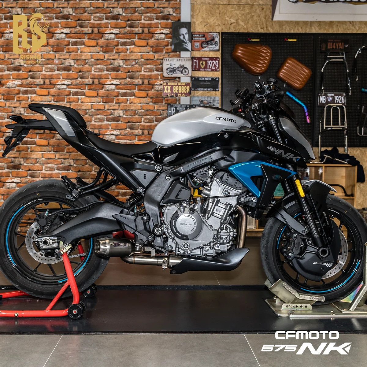 

For CFMOTO 675NK 675SR-R connection mid-pipe swirl exhaust 51MM straight-through muffler motorcycle full range exhaust pipe