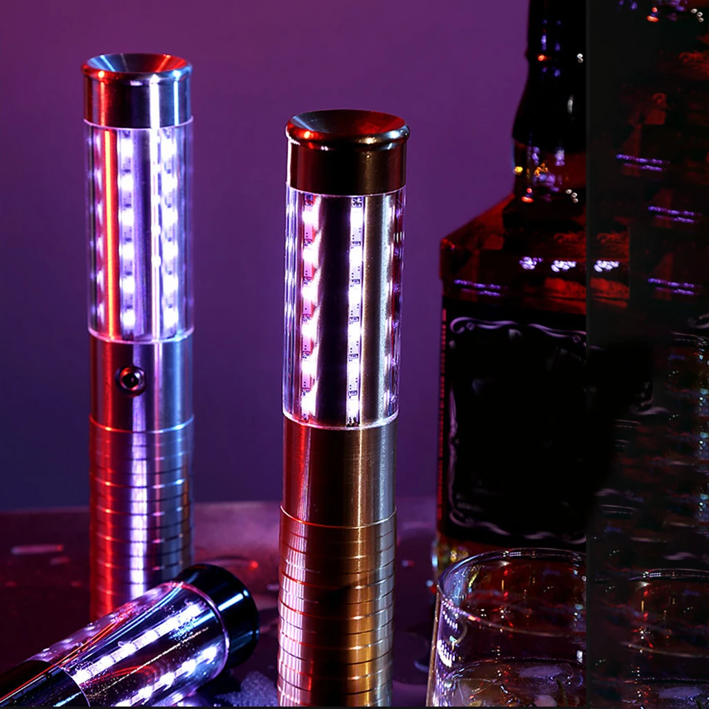 led Sticks Flashing Lights with Flat Bottom, Premium Aluminum Alloy Glowstick Rods, Great for , Parties, Camping and