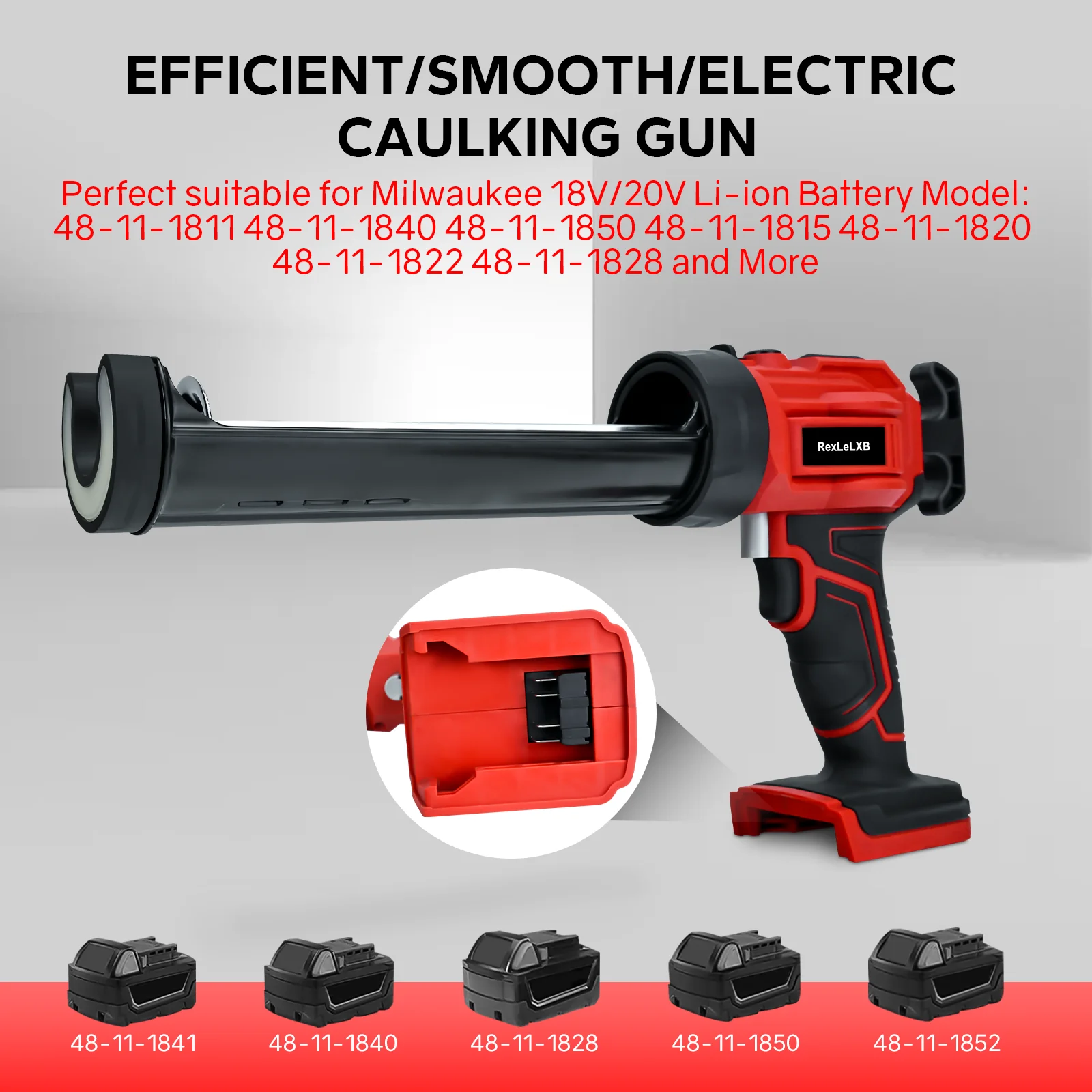 Imagem -03 - Cordless Elétrica Silicone Calafetagem Arma Atualizado Milwaukee 18v Bateria Velocidade Ajustável Luz Led sem Bateria