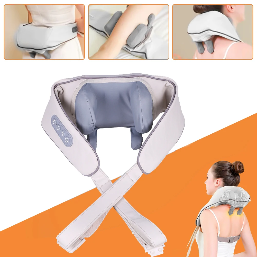 Nieuwe draagbare mini ontspannende slepen kneden elektrisch verwarmde envelop trapezium spier nek multifunctionele shiatsu massage sjaal ﻿ - afbeelding 2