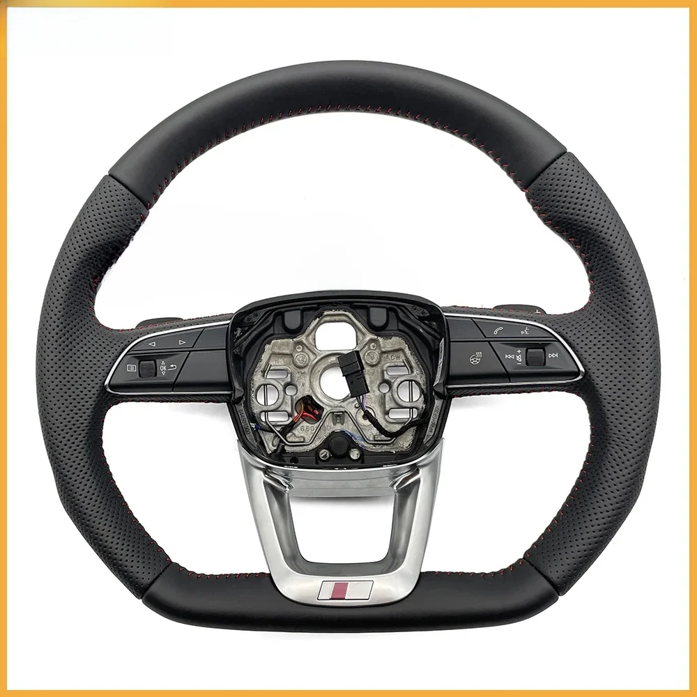 Geperforeerd leer met rood stiksel, multifunctioneel stuurwiel met verwarming voor Audi Q3 F3, auto-accessoires - afbeelding 2