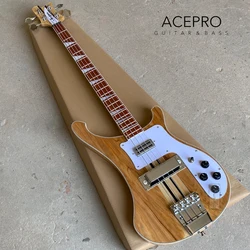 Maple+Rosewood Neck Thru Body Electric Bass Guitar, Upgrade Adjustable Bridge Available, Spalted Maple, Checkerboard Binding