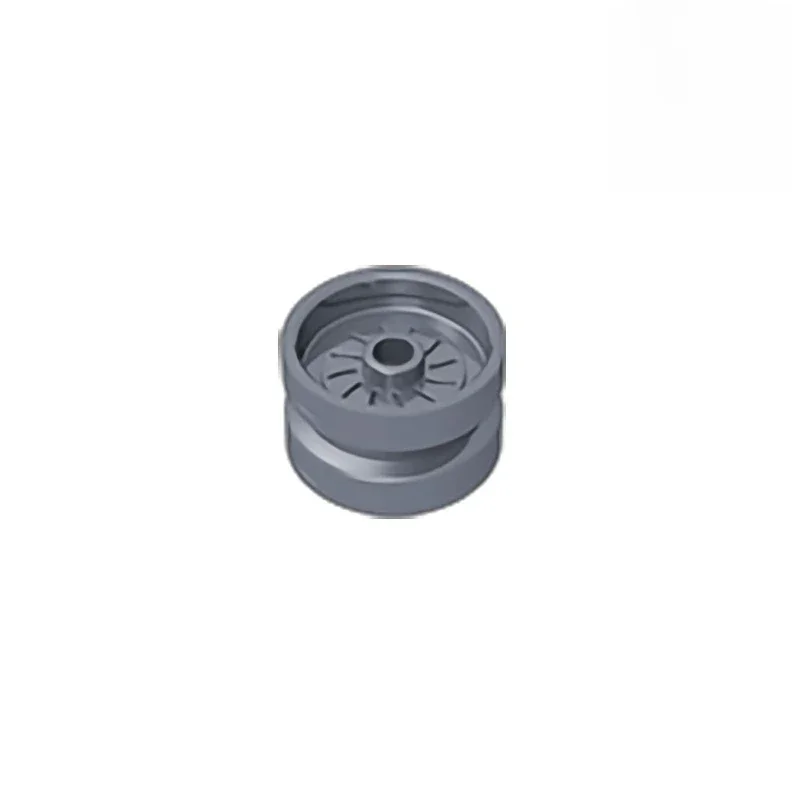 Image of Gobricks GDS-1490 Wheel 18mm D. x 12mm with Axle Hole and Stud, Solid Brake Rotor Lines compatible with lego 18976