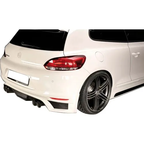 For Volkswagen Scirocco (2009-2014) Rear Bumper Attachment - Diffuser (plastic) - Lights Horn Racer Spoiler Wings Chrome Tuning