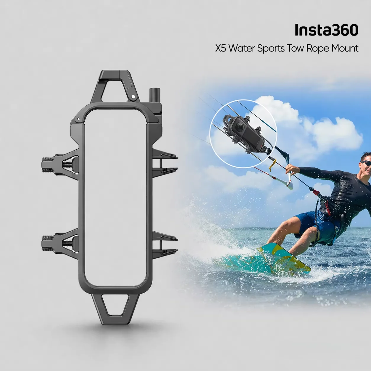 Insta360 X5 Touwbevestiging Watersport Onzichtbare Behuizing Stabiele Third-Person View Bevestiging voor 1-8mm Touw
