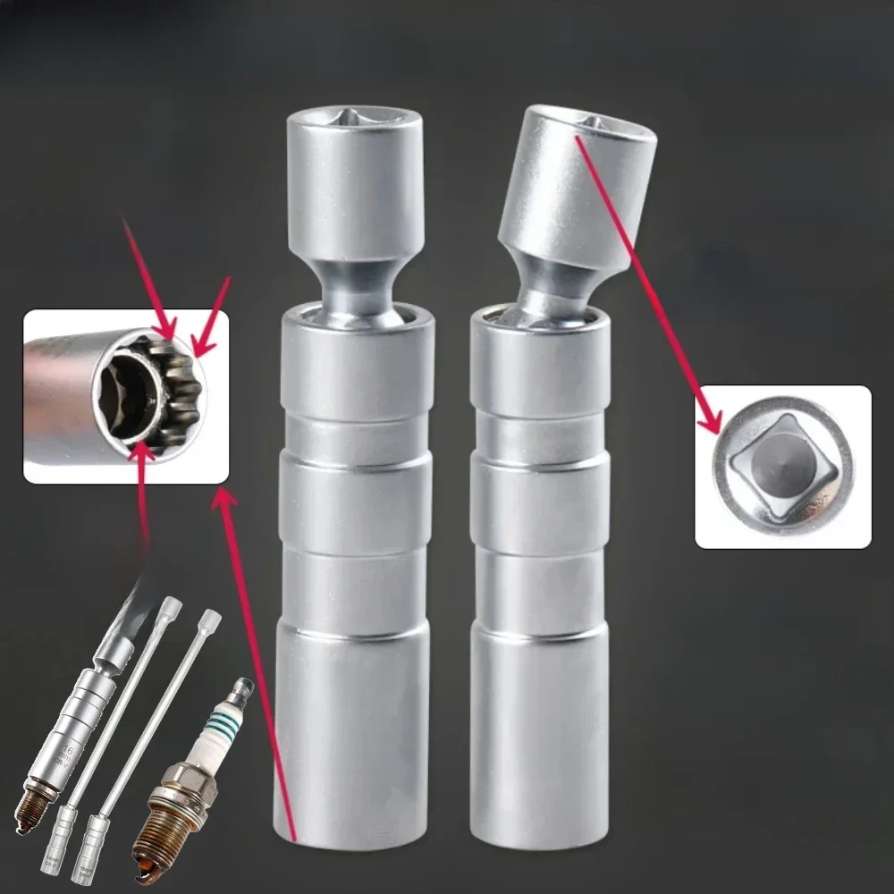 14mm 16mm Narzędzie do demontażu świec zapłonowych Klucz tulejowy magnetyczny 3/8 cala 12-punktowy klucz obrotowy do świec zapłonowych 16mm Magnes do wyciągania świec zapłonowych — zdjęcie 2