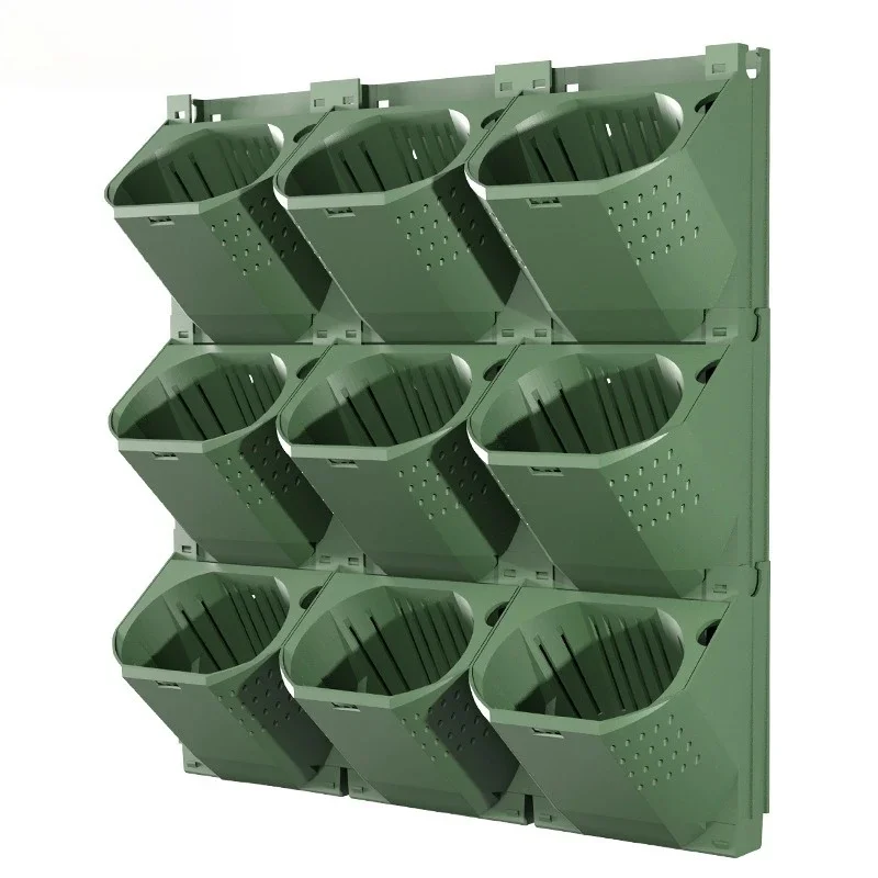 Boîte de plantation verticale multi-niveaux en plastique pour mur de plantes vertes tridimensionnelles, 1 pièce, pour jardin et cour, murale