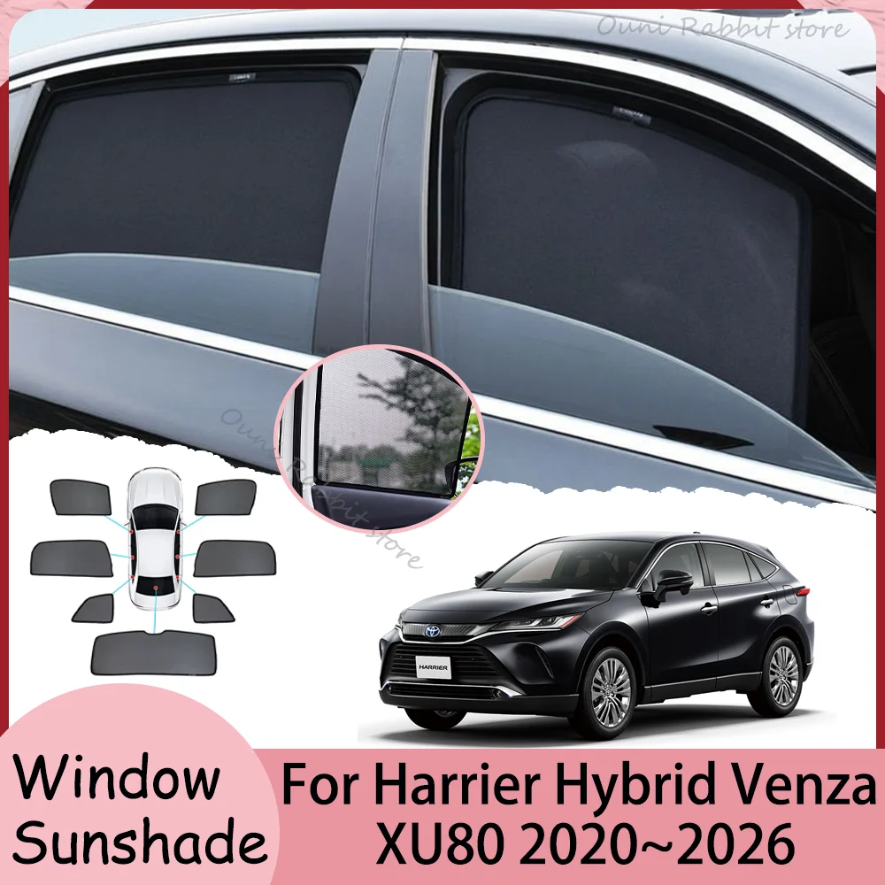 

For Toyota Harrier Hybrid Venza XU80 2020~2026 2025 Car Magnetic Mesh Privacy Sunshade Side Window Sun Shade Interior Accessorie