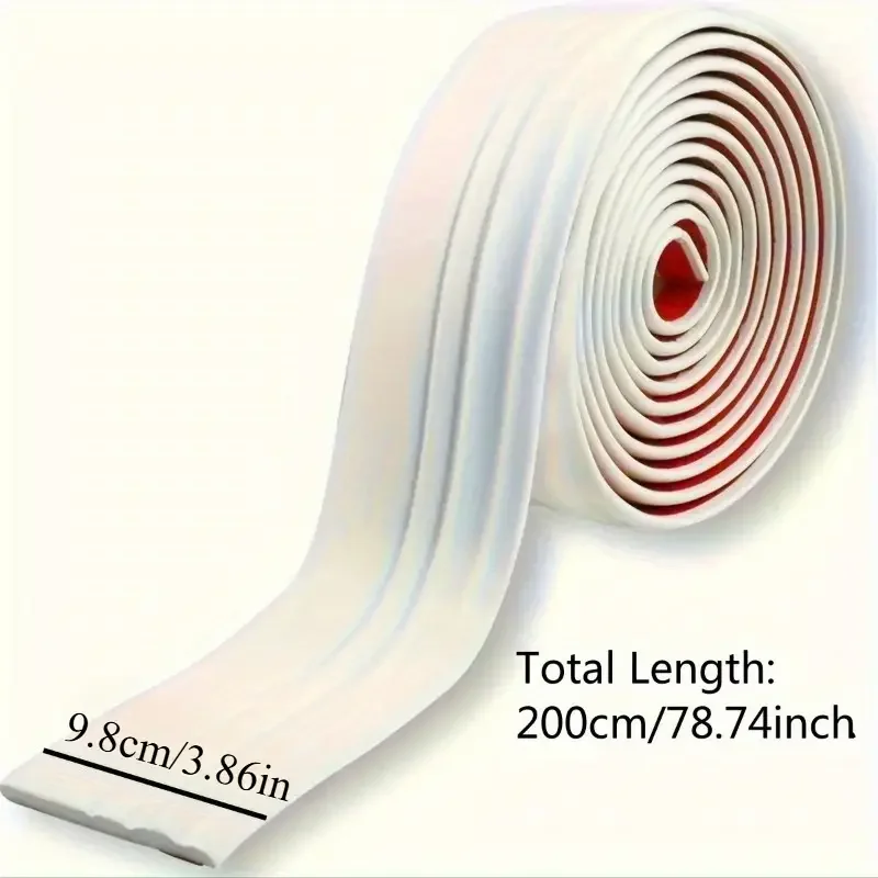 1PC 2m/78.74inch Self-adhesive Skirting Waist Line Flexible Baseboards , Peel and Stick for Strip Lines anti-collision Wall