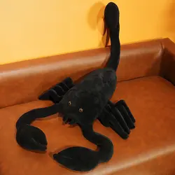 Simulazione Black Scorpion peluche, morbidi giocattoli striscianti, collezione unica di bambole modello Plushie per Halloween Vintage