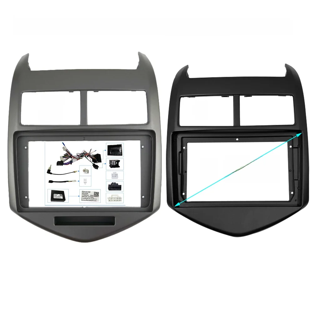 9-calowa ramka samochodowa do Chevrolet Aveo 2 Sonic T300 2011-2015 Adapter Canbus Box Dekoder Kabel Radio Jednostka główna Zestaw panelu — zdjęcie 2