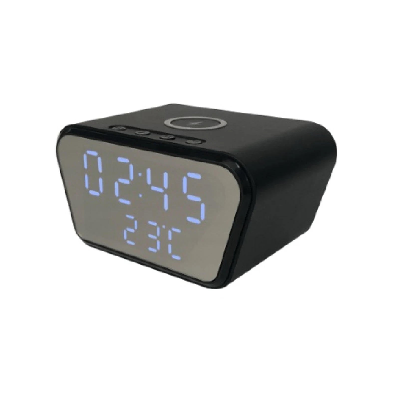 

4K UHD Camera Wireless Charger, 5-in-1 WiFi6 Home Security Monitor with Clock Alarm Thermometer, Motion Detection, Storage