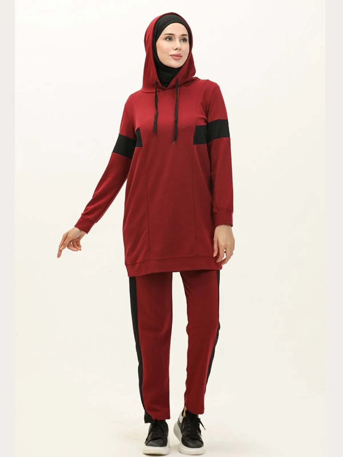 Hooded Tracksuit Set Hooded Unlined Long Sleeve 4 Seasons Comfortable Stylish Healthy Lifestyle Walking Running Cotton