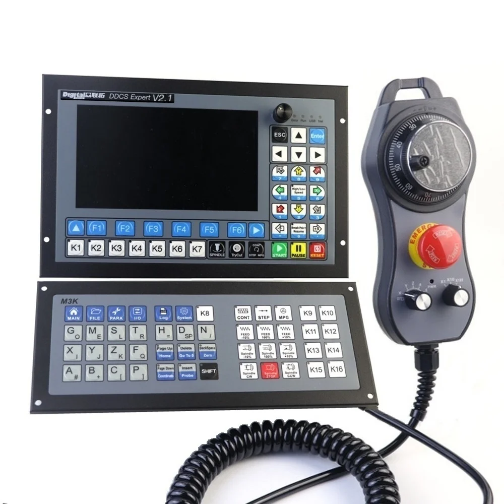 DDCS Expert 3/4/5 Axis PLC Controller CNC Controller Kit With MPG & Keyboard & Power Supplies for Cnc Drilling Machine