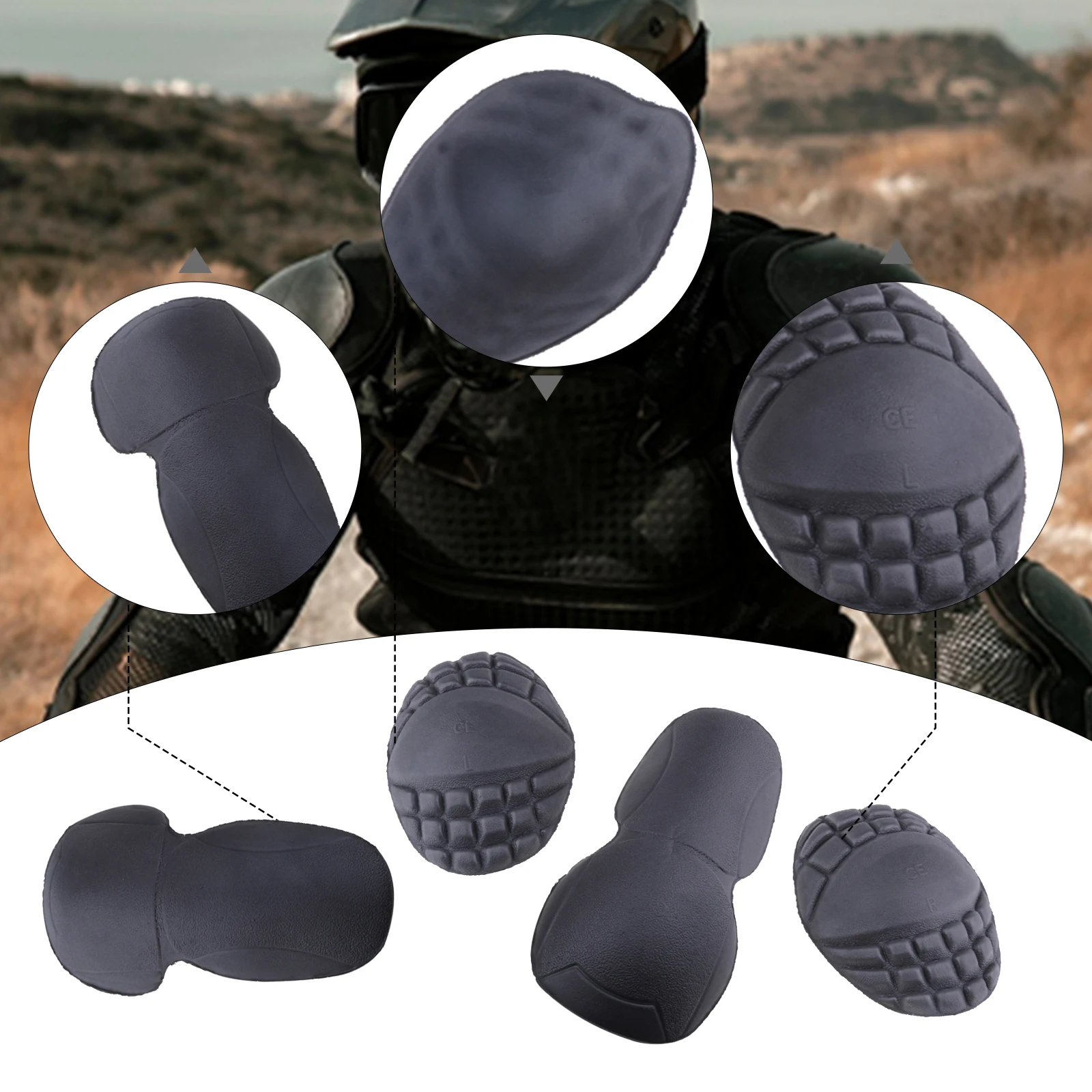 

4X Motorcycle Elbow and Shoulder Pads For Jackets Motorbike Protection Pads Removable Built in Protection Body Protective Gear