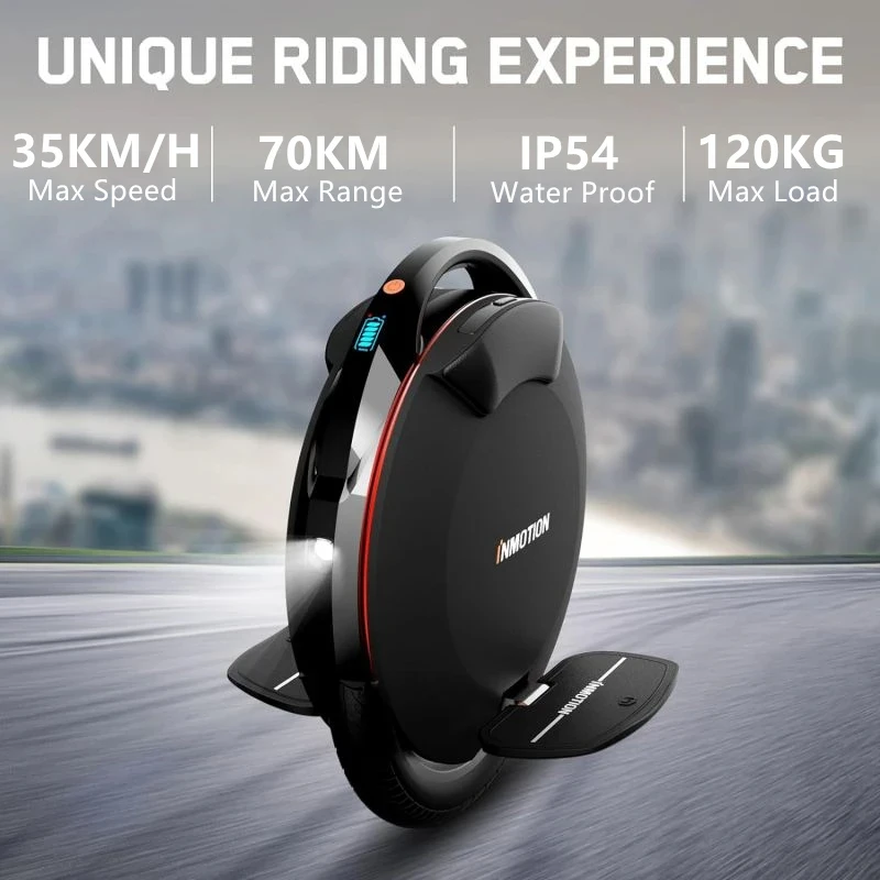 Original INMOTION V8S Electric Unicycle 35km/h Speed 70KM Range 72V 728Wh Battery 1000W Motor Smart  EUC Wheel