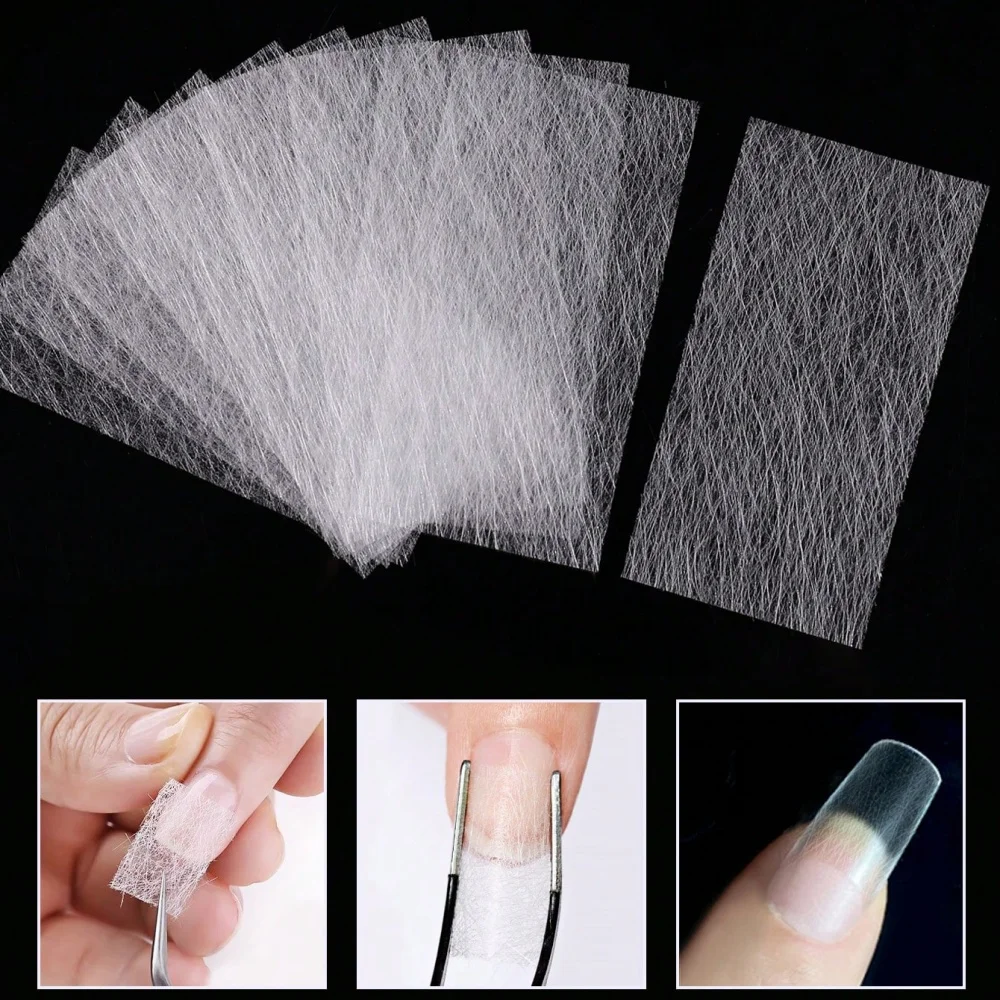 10pcs Klimonla Nail Fiber Sheets Nail Repair & Extension Reinforcement Tool, Professional Manicure Supply